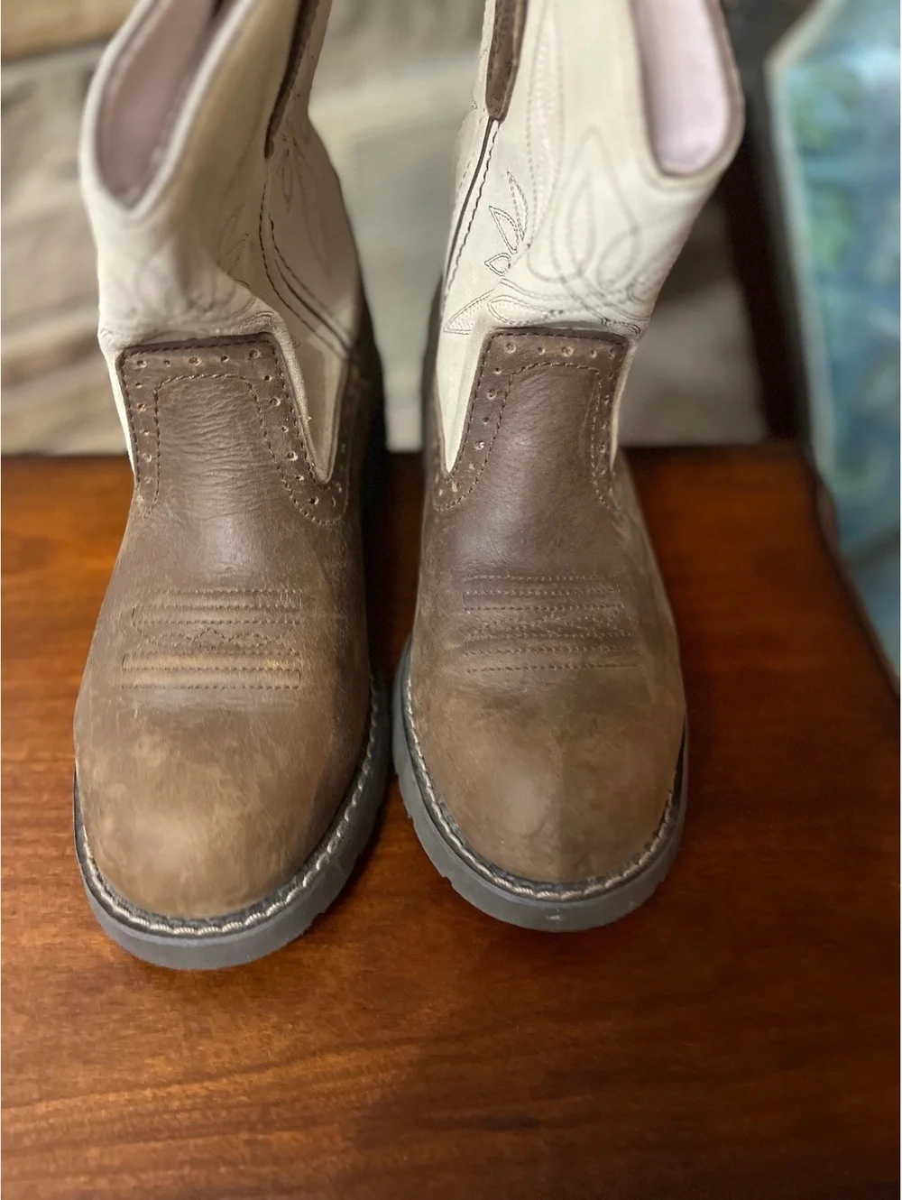 Herman Survivors Women's Cowgirl Western Boots Size 8 Brown Leather Trail Work